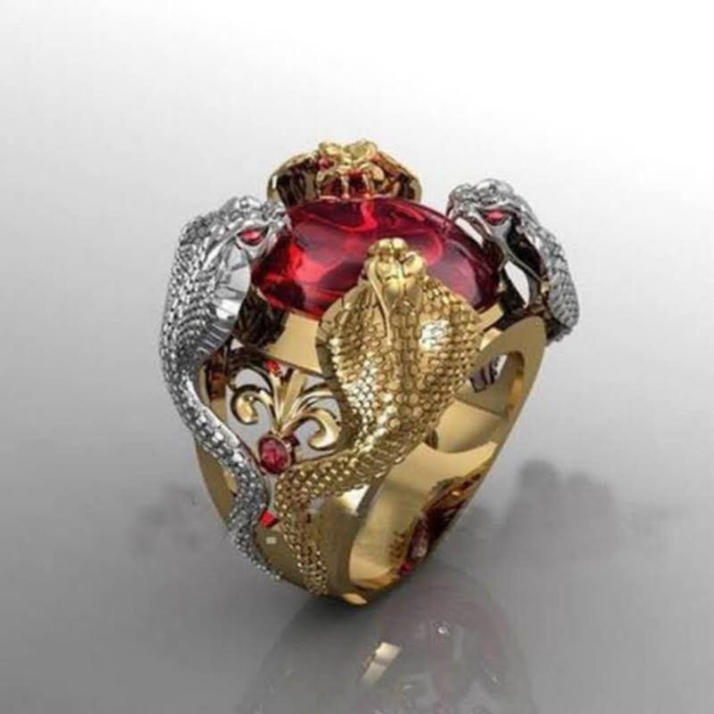 Domineering Two-Tone Python Rings For Men Mixed - image 1